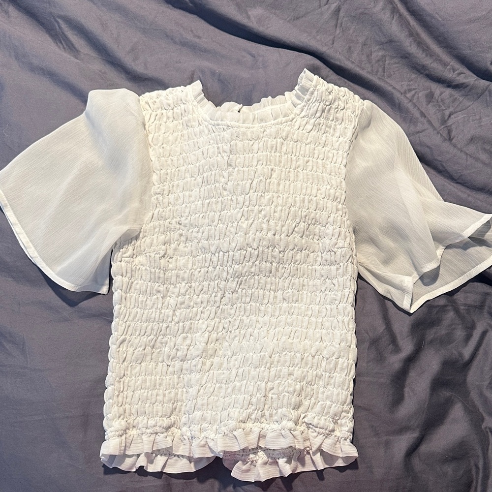 White Smocked Top